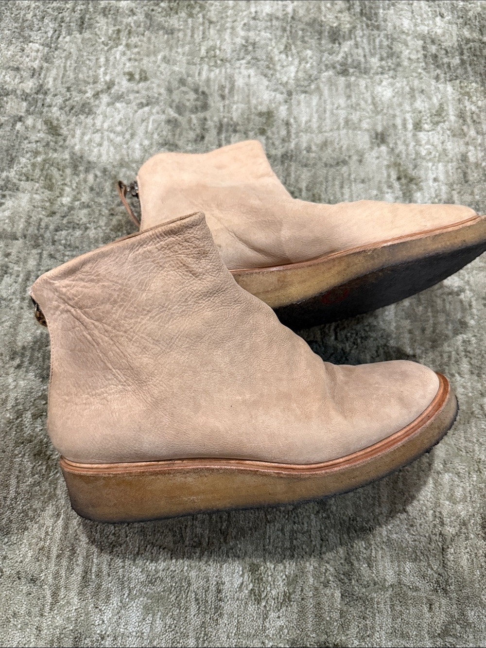Coclico Women’s 36.5 Taupe Leather Ankle Boots Made in Spain US 6 6.5